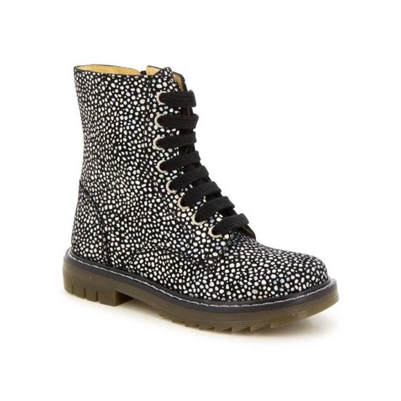 ** KIDS ** Pom D'Api "Sid Ranger" Silver Polka Dot Suede Boots, size 35 - Picture 1 of 16